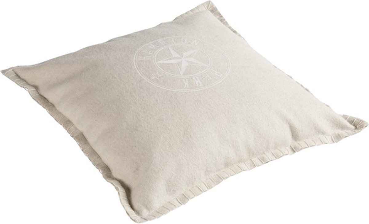 Linen & More Hampton Naturel Gevuld Kussen | 45 X 45 | Sierkussen Voor Woonkamer Of Slaapkamer Beige