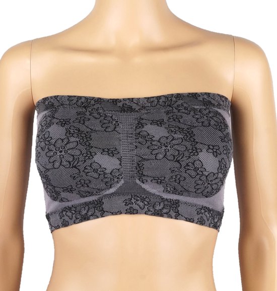 Dames Bandeau met verwijderbare cups J&C Zwart - maat L/XL