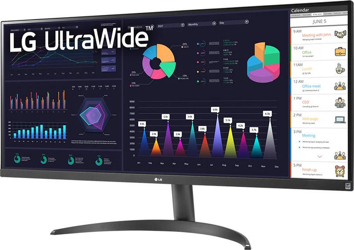 その他 LG UltraWide Monitor 34WQ500 LG 34WQ500-B Ultrawide Monitor - Full HD - IPS - 100Hz - 34 inch | bol
