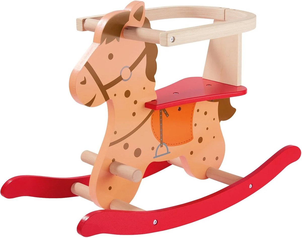 Playtive Hobbelpaard 69.5 x 30 x 48cm Hout Met veiligheidsbeugel en voetsteunen