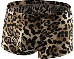 LekkerStout Heren Luipaardprint Boxershorts - Bruin/Zwart - Sexy Herenondergoed | XL | ( LS163 )