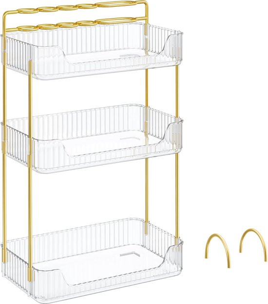 JYPS Waterflesorganizer, stapelbare Stanley bekerhouder met handvat, grote waterfles met 3 niveaus, voor accessoires voor Stanley-beker, kast, keukenorganizers en opslag (9 flessen