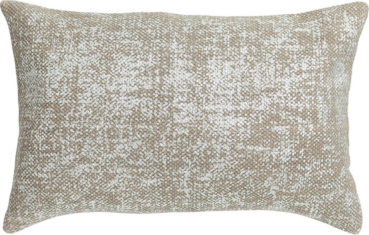 Linen & More Heavy Foil Grijs Silver Kussen | 30 X 50 | Sierkussen Voor Woonkamer Of Slaapkamer