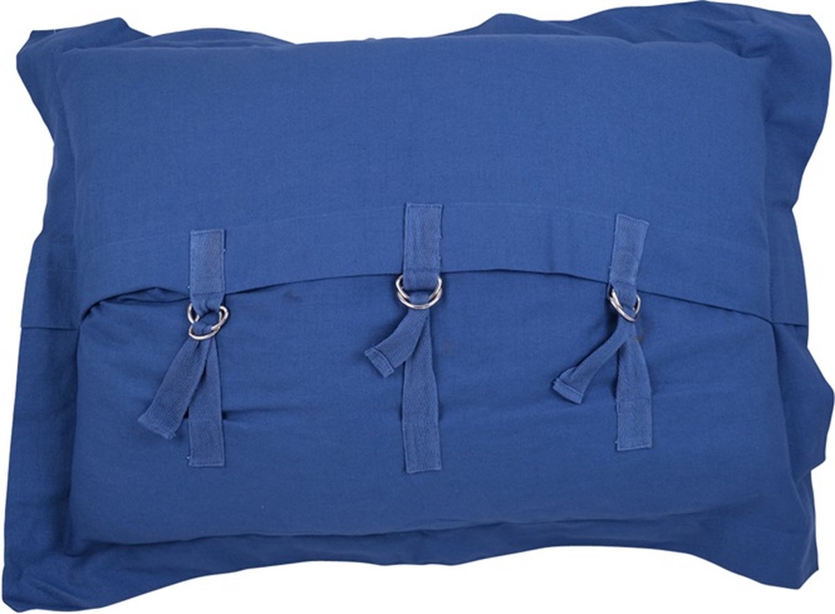 Linen & More Kussen Belt & Buckle | 40 X 60 | Sierkussen Voor Woonkamer Of Slaapkamer Blauw