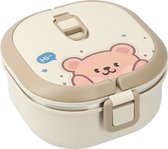 Jolie boîte à lunch avec cuillère - Boîte à lunch 700 ml - Boîte à lunch en acier inoxydable - Boîte à bento de Luxe - Hermétique et étanche - Boîte à lunch Enfants - Peut également être utilisée comme boîte à lunch