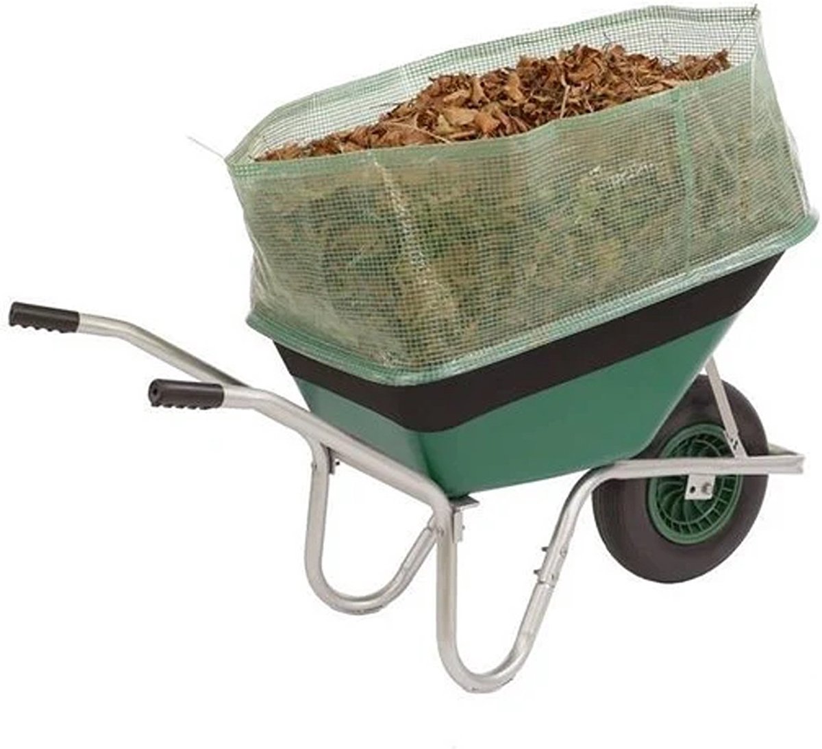 Kruiwagen Zak XL - Groen - 3x Zoveel Capaciteit - Makkelijk Vast Te Maken -
