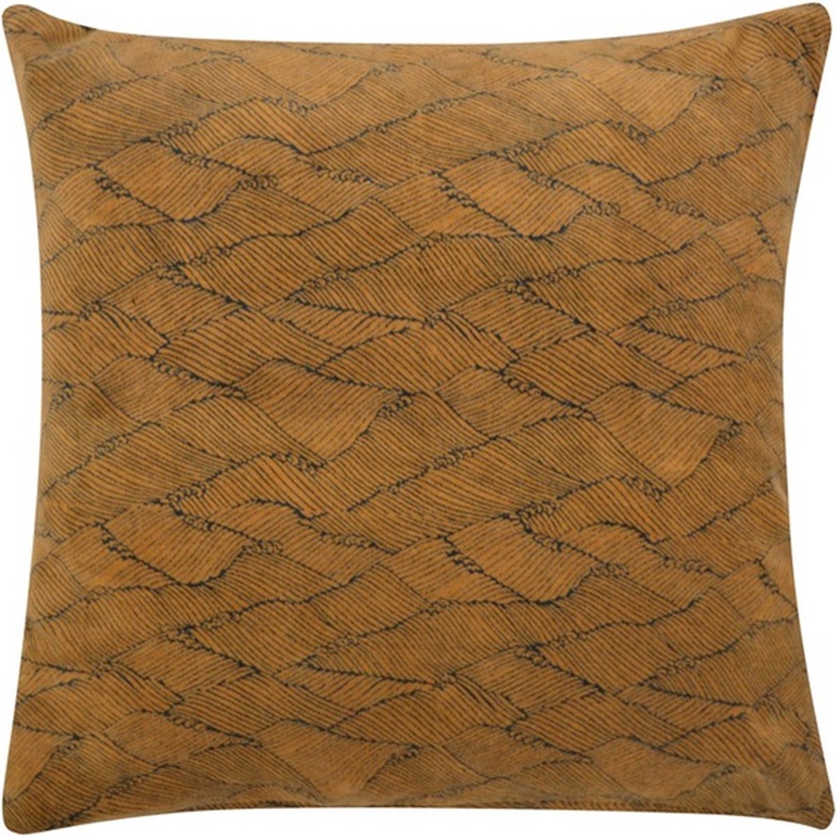 Linen & More Missouri Mustard Gold Kussen | 45 X 45 | Sierkussen Voor Woonkamer Of Slaapkamer Goud
