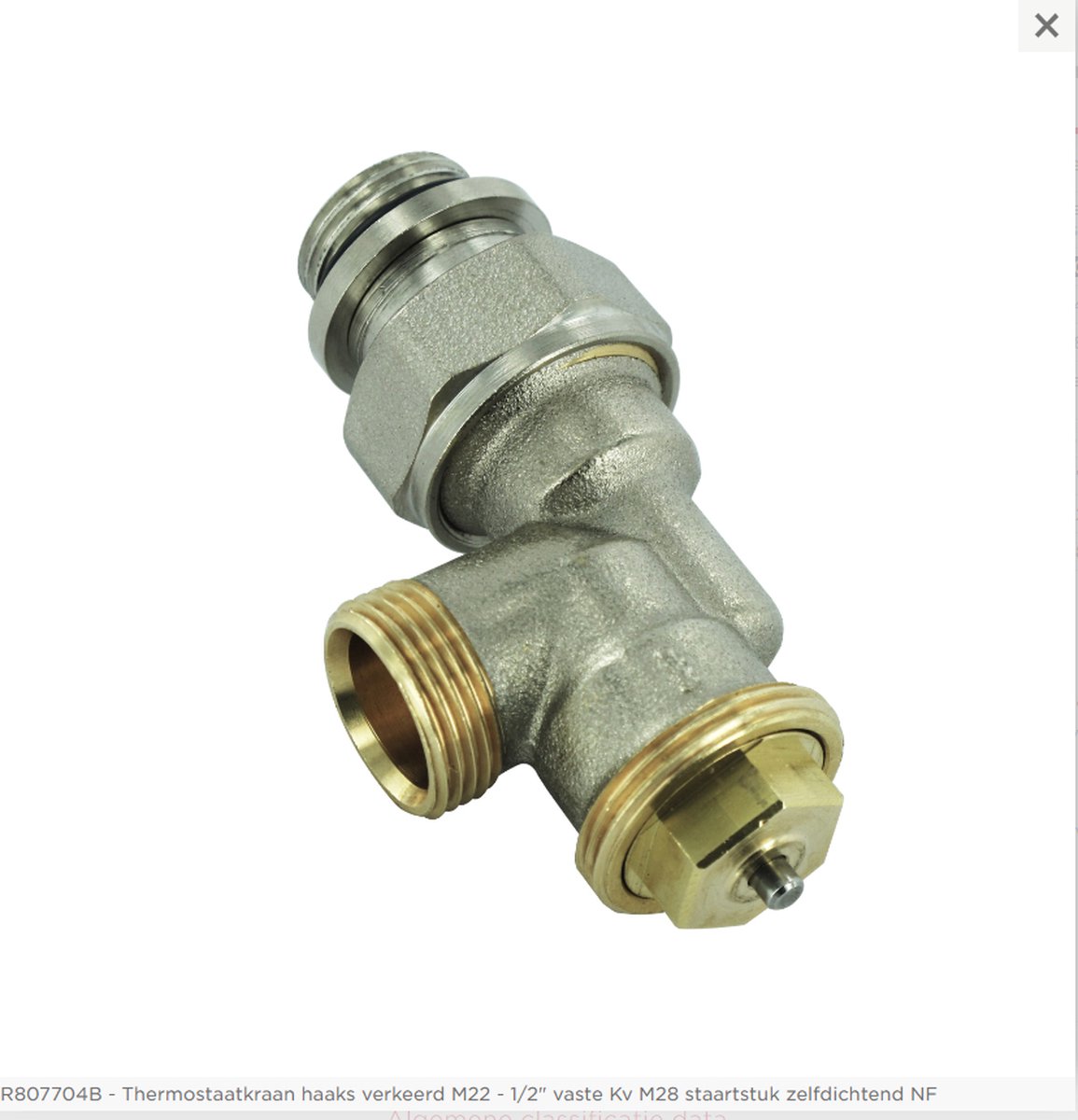 Comap R807E thermostatische kraan 1/2XM22 haaks verkeerd O-R.
