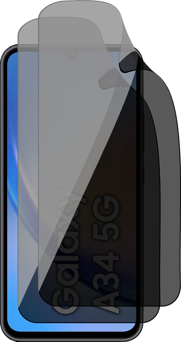 Privacy Screenprotector geschikt voor Samsung Galaxy A34 - 2x FlexGuard Screen Protector