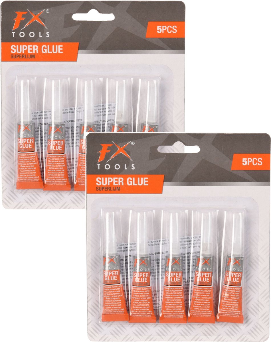 2x stuks power glue alles lijm tube 3 gram 5 stuks - Knutsel superlijm tube