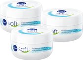 NIVEA Soft Bodycrème - Crème voor Lichaam en Gezicht - Hydraterende Gezichtscrème - Voordeelverpakking - 3 x 200 ml
