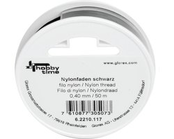 Glorex hobbytime Nylon draad - zwart 0.4 mm x 50 meter - knutselen - scheurvast