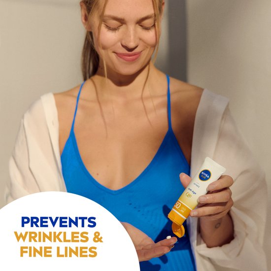 NIVEA SUN UV Anti-Age Q10 Zonnebrand Gezicht - SPF 50 - Zonnebrandcreme - Anti Rimpel Zonnecrème - 50 ml