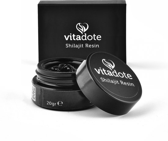 Vitadote Shilajit Pure Original - 100% Natuurlijke Shilajit Resin uit de Himalaya & Altai - Mumijo Shilajit - Rijk Aan +85 Mineralen - NVWA & KOAG Gekeurd - Zeer Potent & Extreem Krachtig - 20 Gram