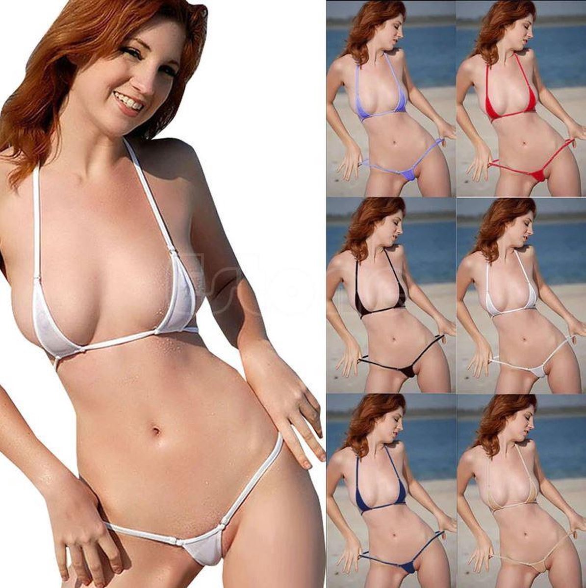 Goedkoopste Finnacle - Verleidelijk Rood - Micro Bikini - G-String - Halter Top