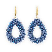Lajetti - Drop Earring Blauw - Boucles d'oreilles pour femmes - Boucles d'oreilles en perles