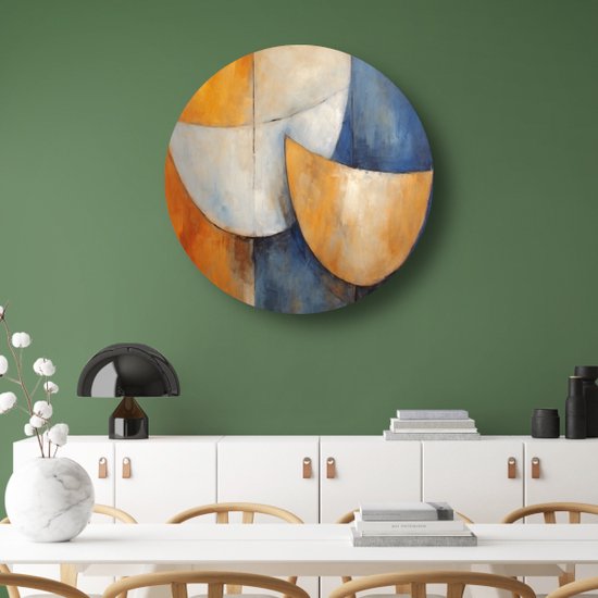 Tableau rond échelle - Tableau ustensiles de cuisine rond - Tableau cercle mural - Décoration murale campagne - Décoration murale ronde - Accessoires salon cercle mural forex 90x90 cm