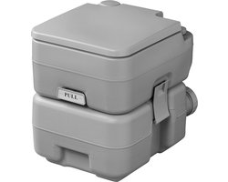 ProPlus Draagbaar Toilet - Zithoogte 42 cm - Camping toilet - Inklapbaar - Mobiel Toilet - Chemisch Toilet - Eenvoudig Loskoppelen - Met Doorspoelpomp - Geschikt voor Kamperen, Varen of Reizen - Schoonwatertank 10 L - Vuilwatertank 20 Liter