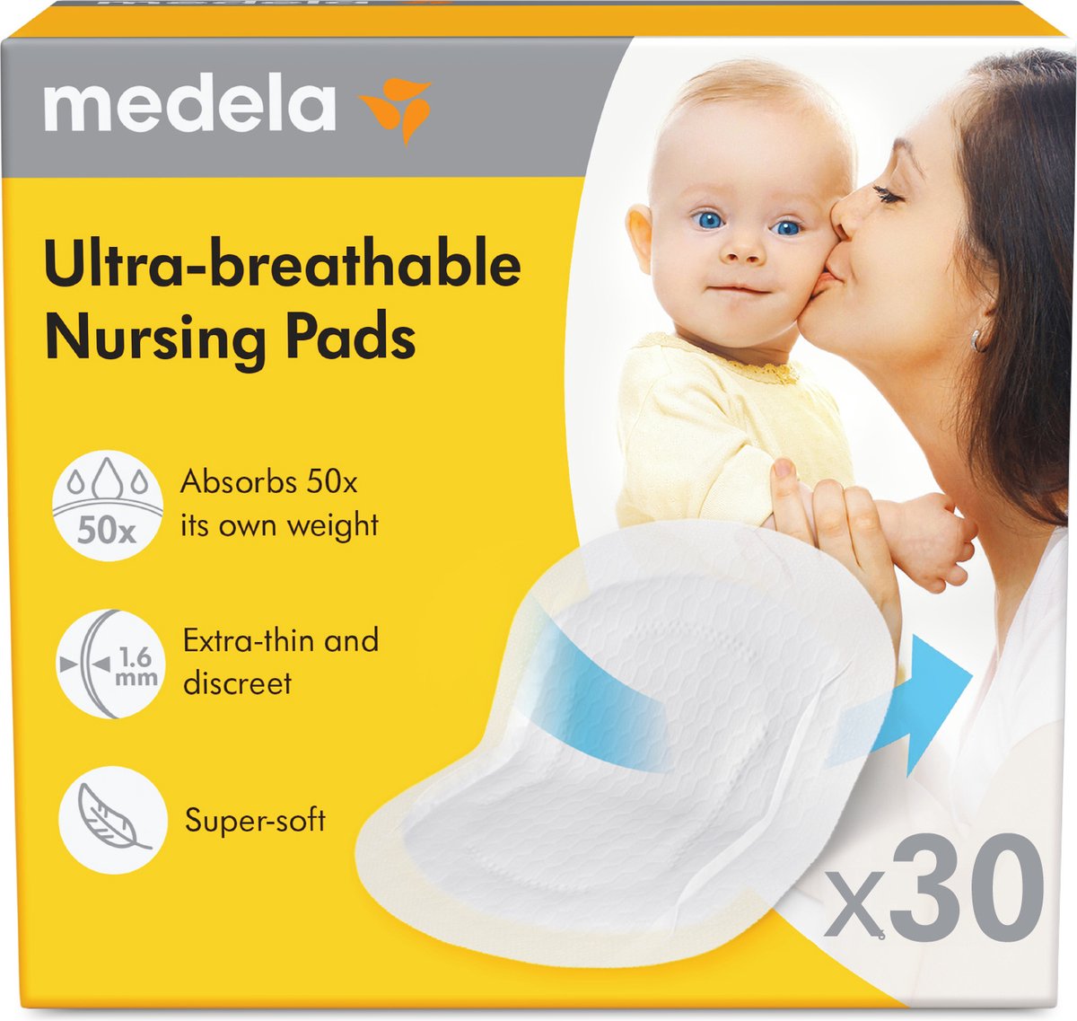 Goedkoopste Medela zoogcompressen wegwerp - 30 stuks - Nieuw - ultra-ademend