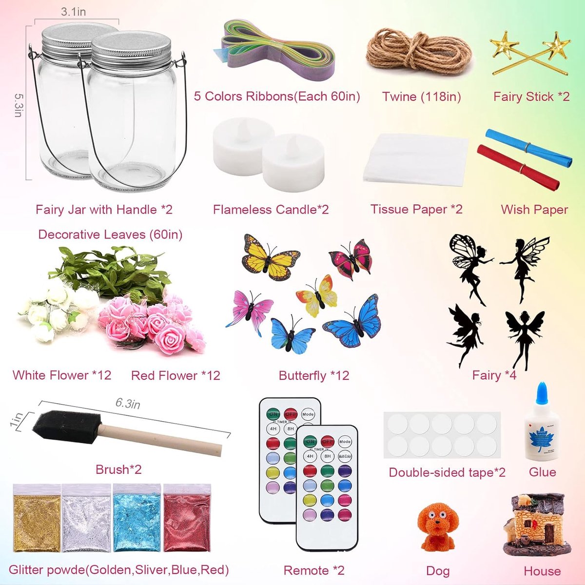 ZPQAODI – Kit Lanterne Fée En Bocal En Verre – Avec Télécommande 13 Couleurs – DIY Créatif – Cadeau Fille 6-12 Ans