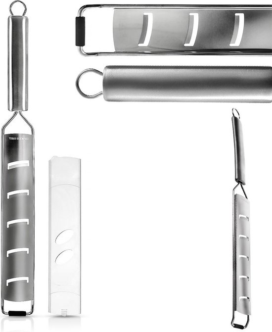 CUISIPRO | 7-in-1 torenrasp | rasp roestvrij staal | keukenrasp met 7 raspvlakken | groentenrasp met Surface Glide TechnologyTM | rasp voor groenten met afneembare bodem