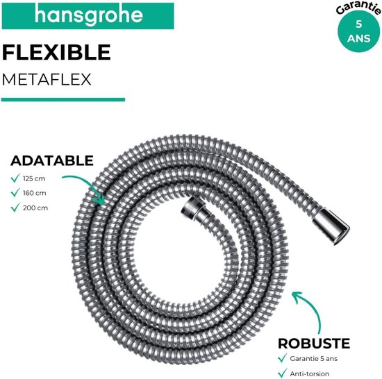 Hansgrohe Designflex Doucheslang 125 cm textiel mat zwart | X²O Badkamers