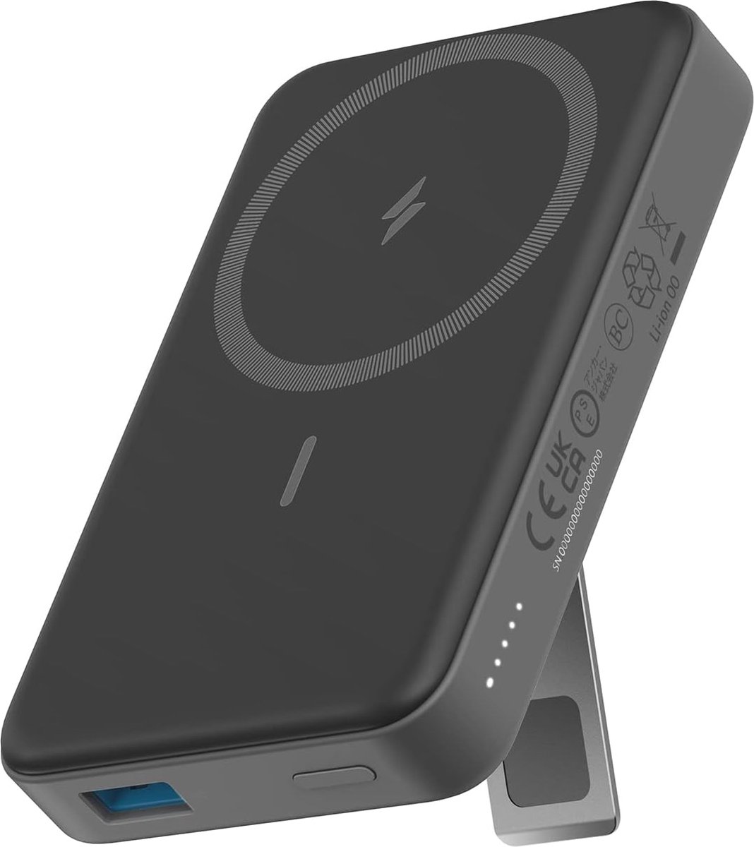 Anker PowerWave MagGo MagSafe Powerbank met Standaard 10.000 mAh Zwart