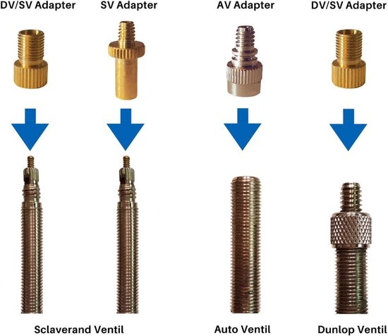 Ventiel adapters set 19 delig / Elektrische Fiets Ventieladapters / Balnaalden / Fatbike / E-Step / Dunlop Verloopnippels / Autoband / Voetbal / Fietsband oppompen / Compressor / Pomp verloopstuk / Zwemband / Luchtbed / Ballen Pomp / Universeel van Merkloos — afbeelding 3
