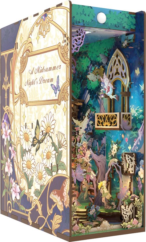 Foto: Tonecheer book nook a midsummer night s dream houten 3d puzzel verlicht sensor diy miniatuurhuis tq130