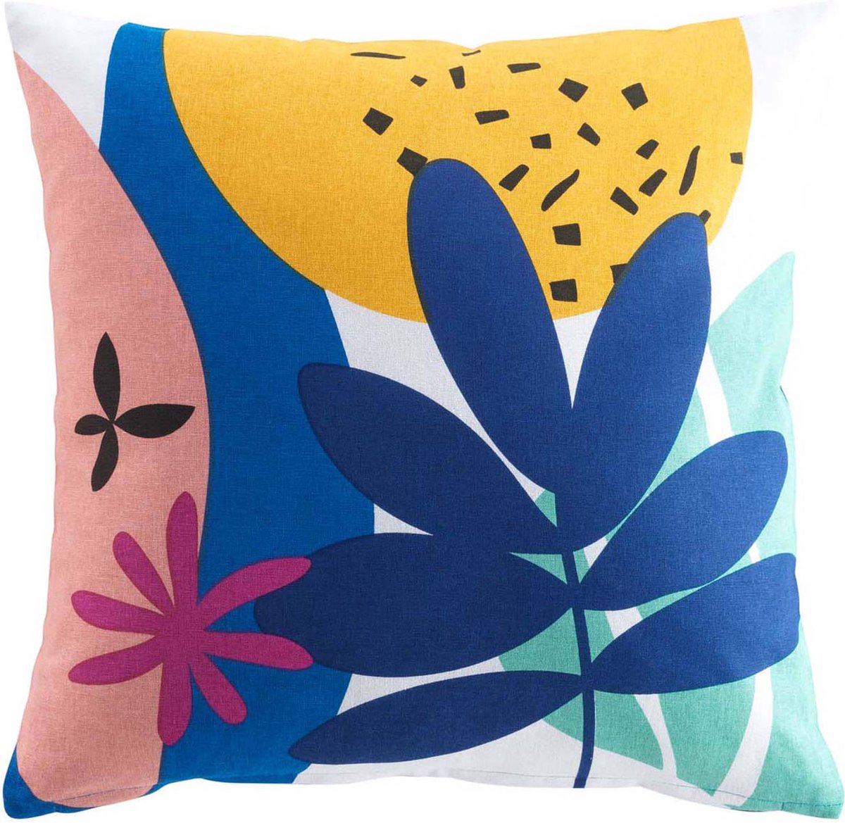 Katoenen decoratief kussen met PAPAYA print, 45 x 45 cm