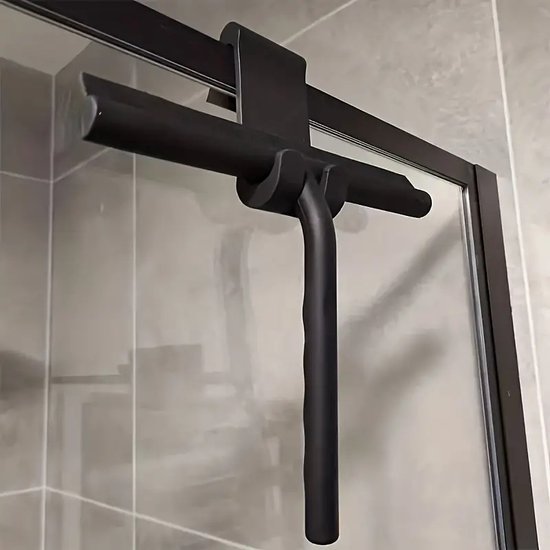 Wlich Douchewisser Zwart, Douchewisser Roestvrij Staal 25,4 cm, Streepvrij Raamtrekker voor Douche met Houder, Raamtrekker voor Badkamer, Raam, Spiegel, Autoglas