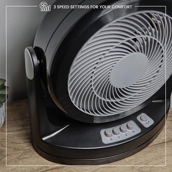 FISHTEC Ventilateur de Bureau Sans Fil - Télescopique 35 à 100 cm