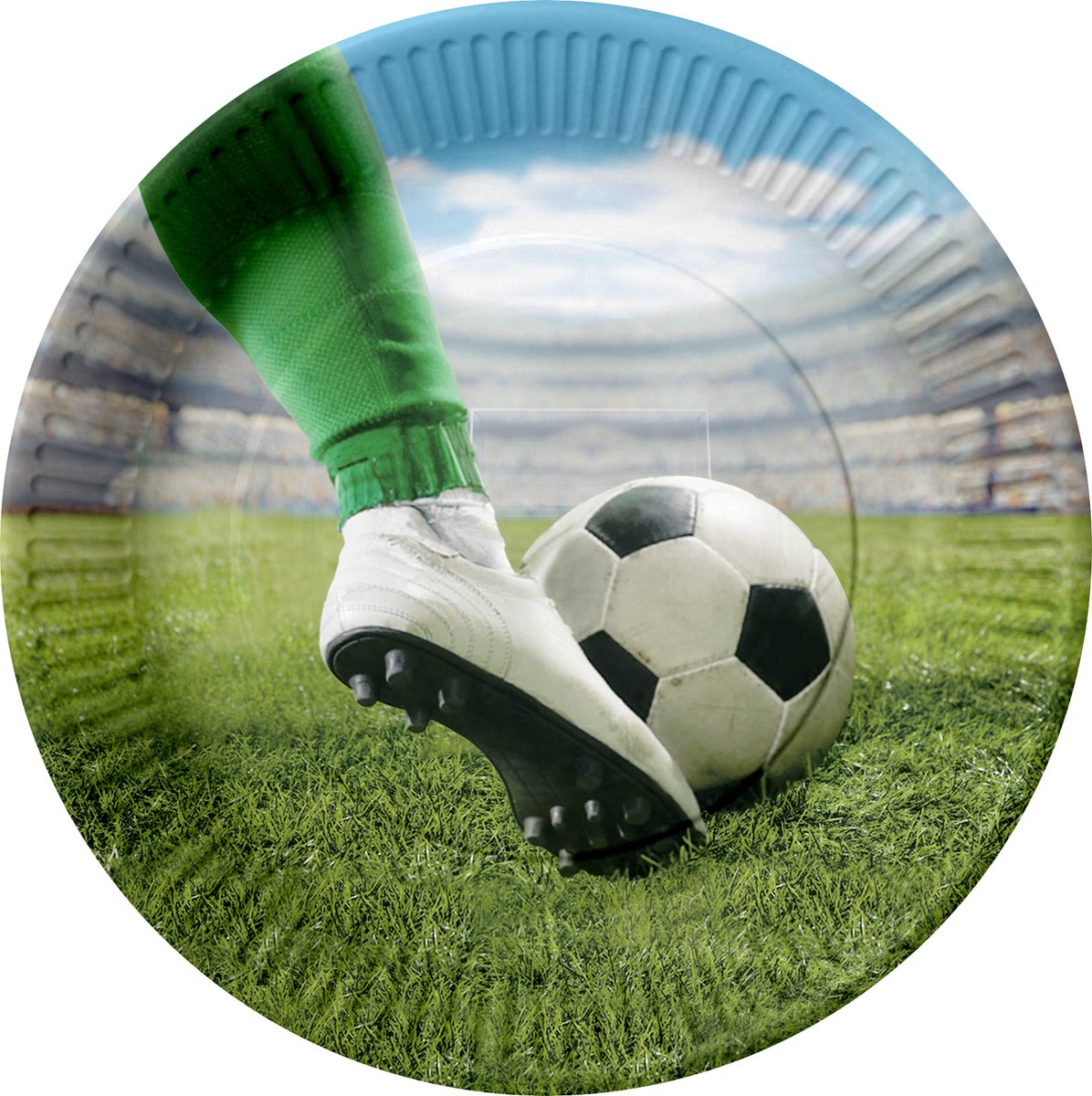 Voetbal feest wegwerp bordjes FSC - 8 stuks - 23cm - Voetbalfeest - EK - WK