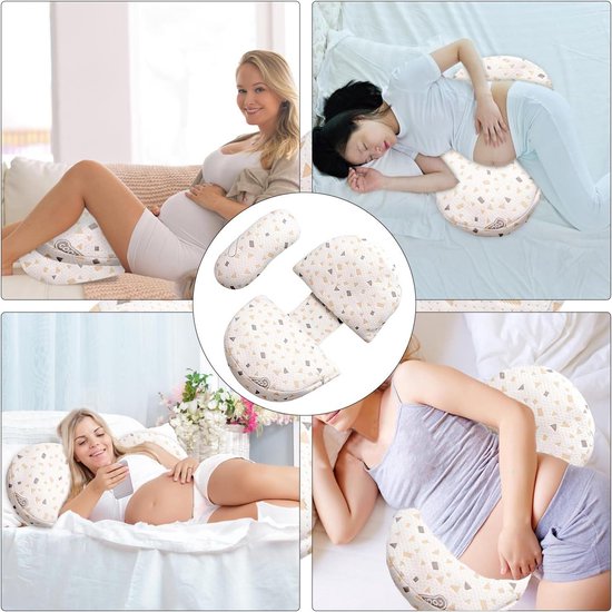 Grand oreiller de grossesse J 3Kg pour femmes enceintes, oreiller complet de maternité d'allaitement, taie d'oreiller de changement pour le lavage, remplissage en coton PP