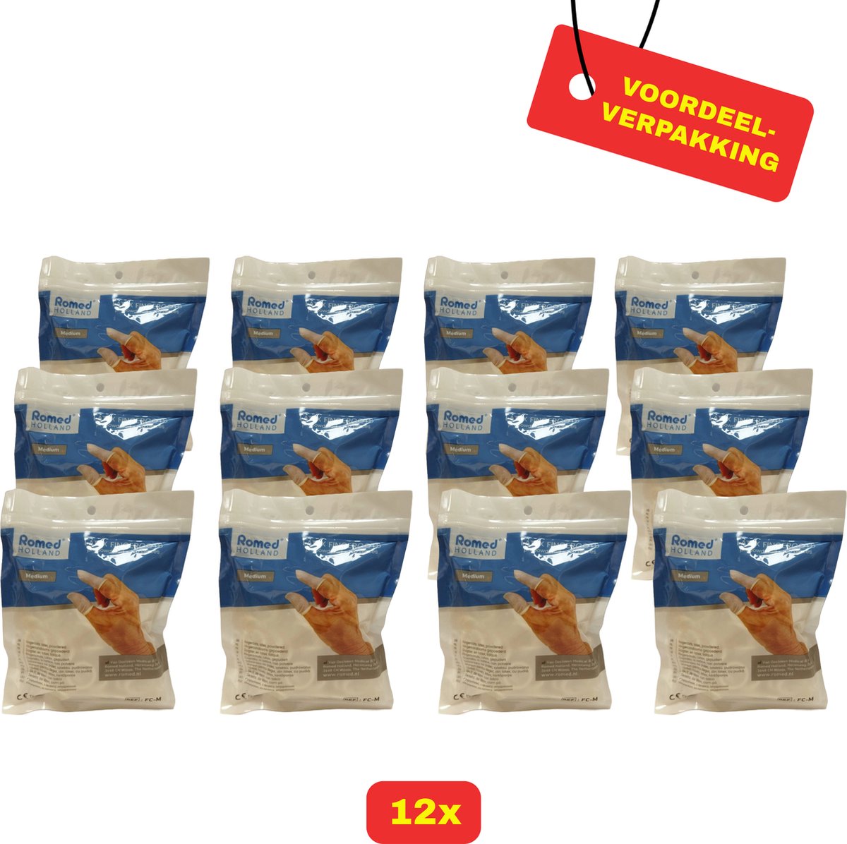 Goedkoopste 12 X Romed Vingercondooms Latex M - 12 x 100 stuks - Voordeelverpakking!