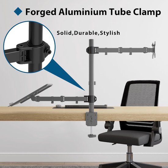 BONTEC Monitor Arm met Laptop Stand 13-27'' & 15.6