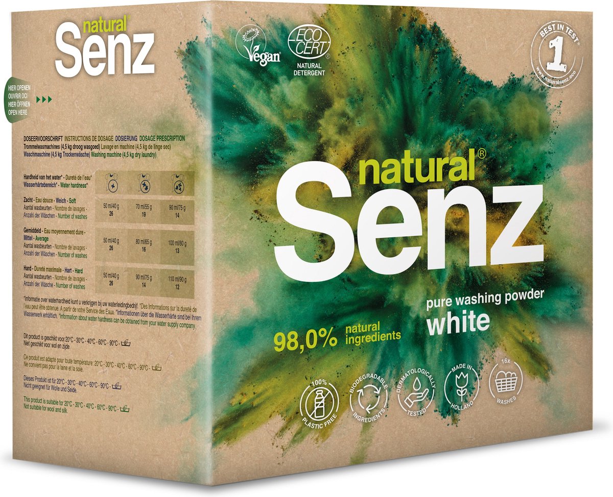 Goedkoopste NATURALSENZ - WASMIDDEL - WIT - MILIEUVRIENDELIJK - 1,04 KG