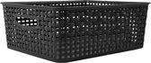 Panier de rangement - Plateau de rangement - Rangement noir 32 x 27 x 15 cm Rotin