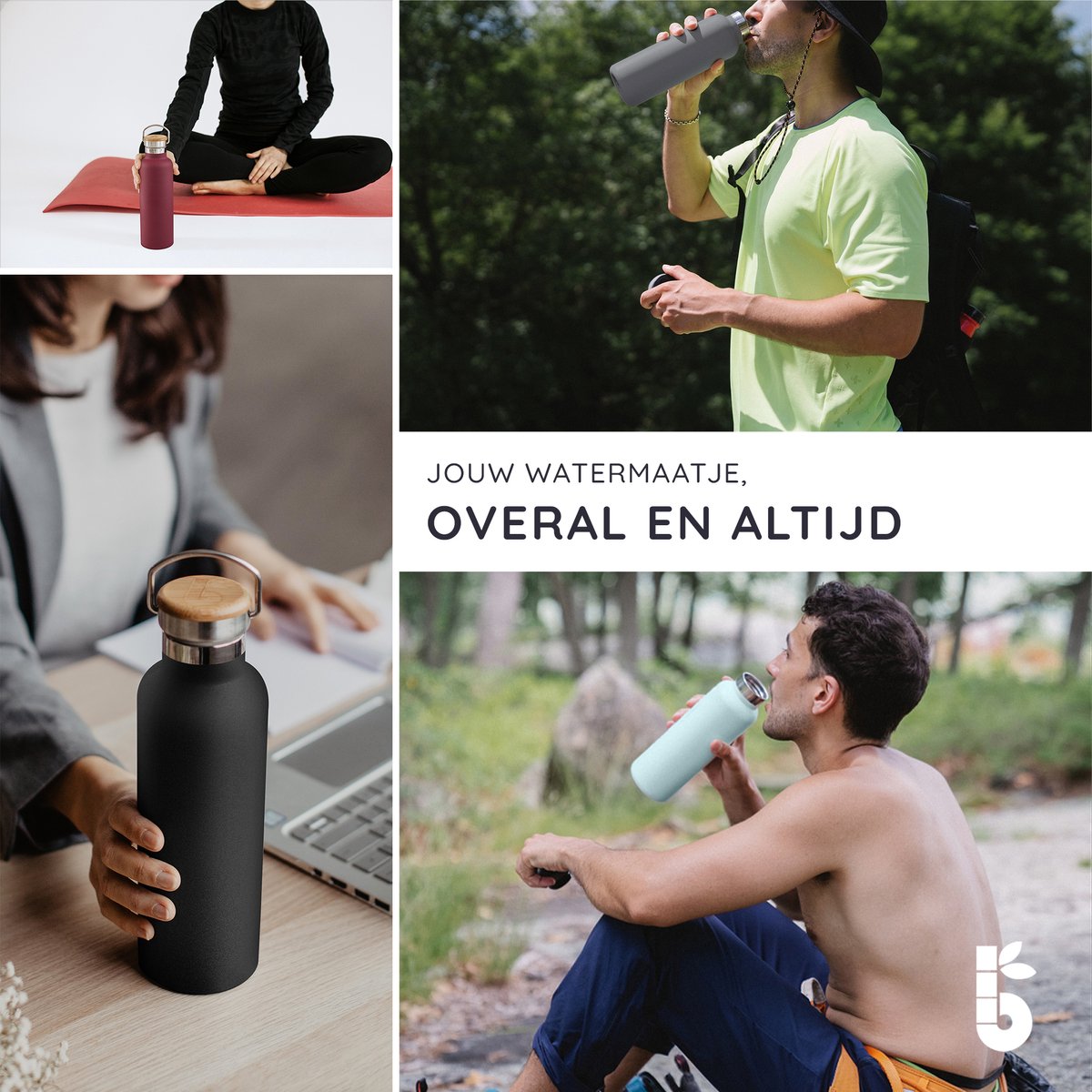 Bambaw® 1 Liter RVS Thermosfles - Isoleerfles, Dubbelwandig, Lekvrijen, loodvrij en Plasticvrij Geïsoleerde Fles met Bamboe Deksel voor Warme en Koude Dranken - Ideaal voor Reizen, Werk, Wandelen en Dagelijks Gebruik – donkergrijs — cadeau in Sport & Outdoor - foto 6
