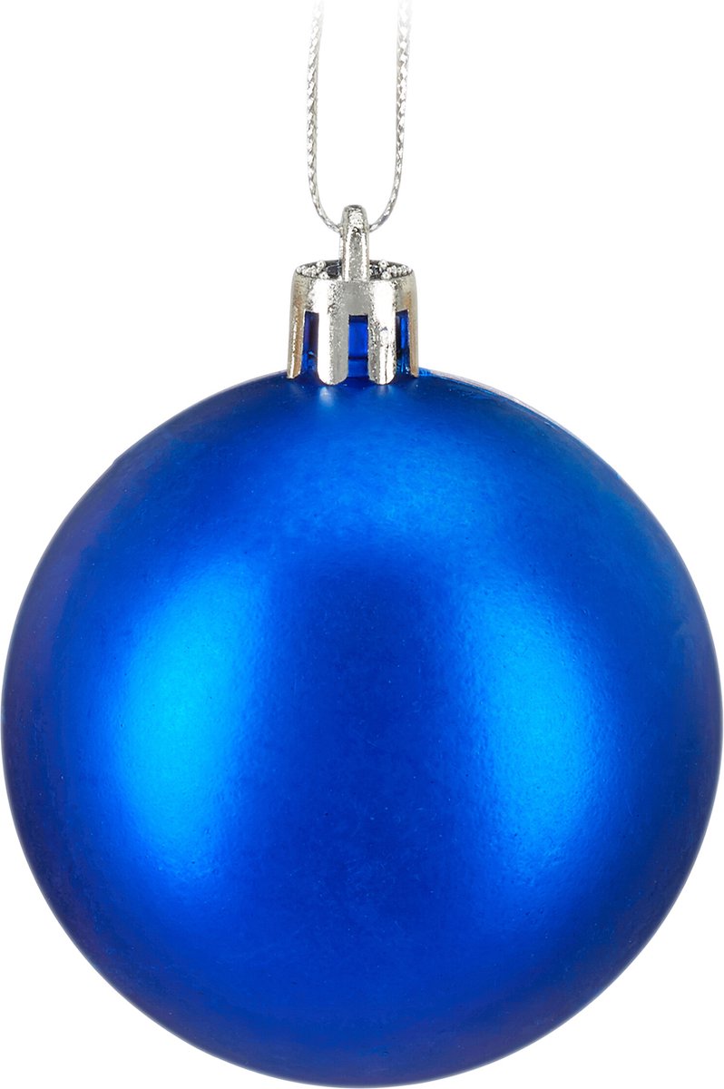 kerstballen - set van 150 - mat - glanzend - glitters - plastic - ∅ 3, 4, 6 cm - blauw – foto 6