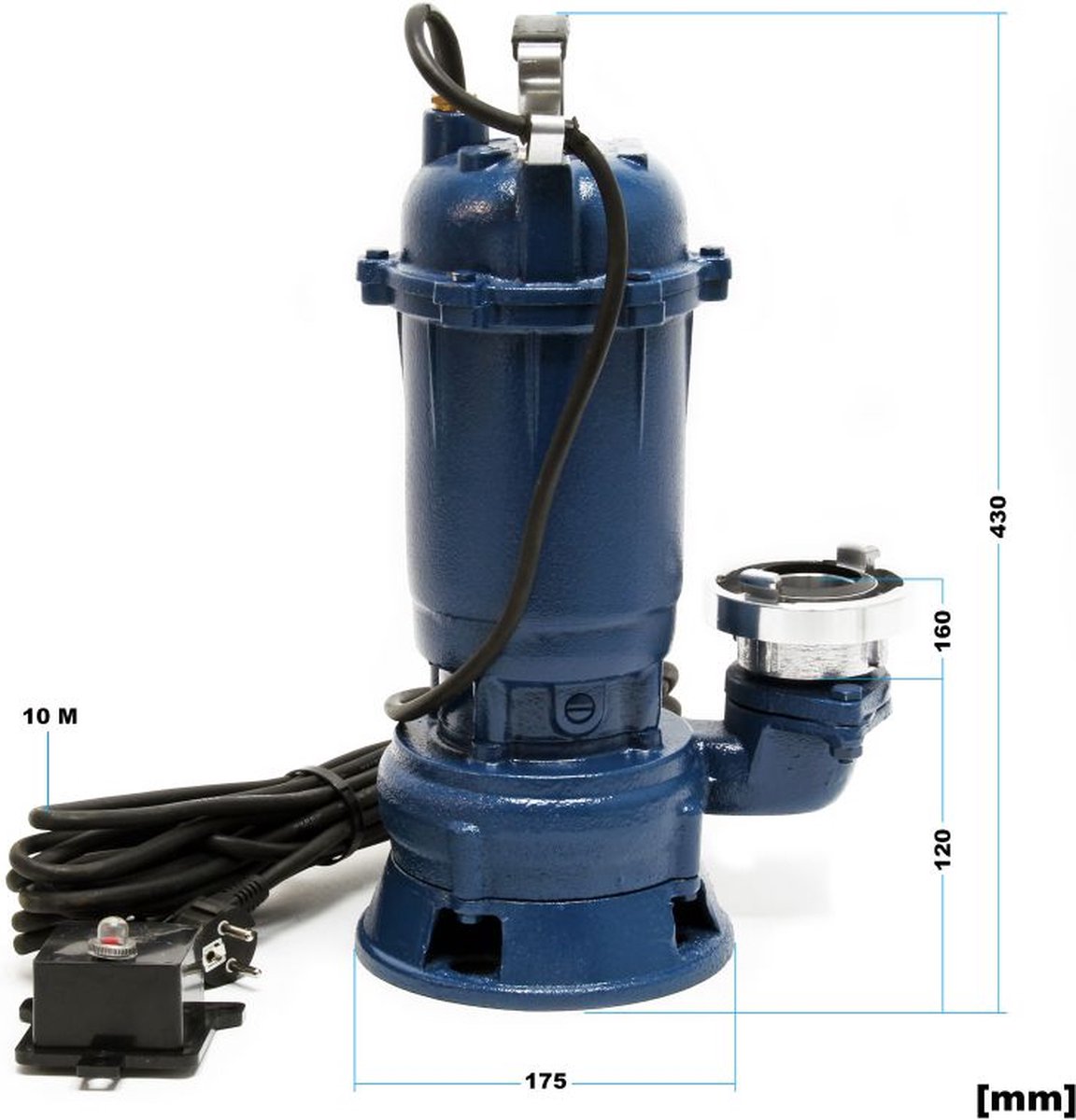 Vuilwaterpomp dompelpomp 550 W 10.000l/h incl. 20m slang bouwpomp pomp