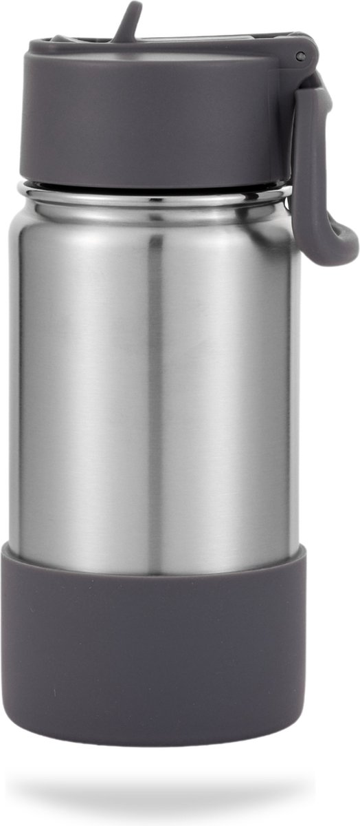 Thermosfles EcoBotl - Epic 400ml Cafe Dirty Chai - Koffiebeker to go - Drinkfles - Thermosbeker - RVS - Duurzaam - Geïsoleerd - Herbruikbaar - Eco - Met rietje - incl sportdop en koffiedeksel