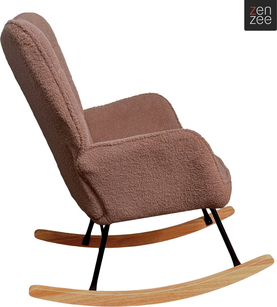 Zenzee Schommelstoel - Schommelstoelen babykamer - Relaxstoel - Fauteuil - Voedingsstoel - Taupe — afbeelding 5