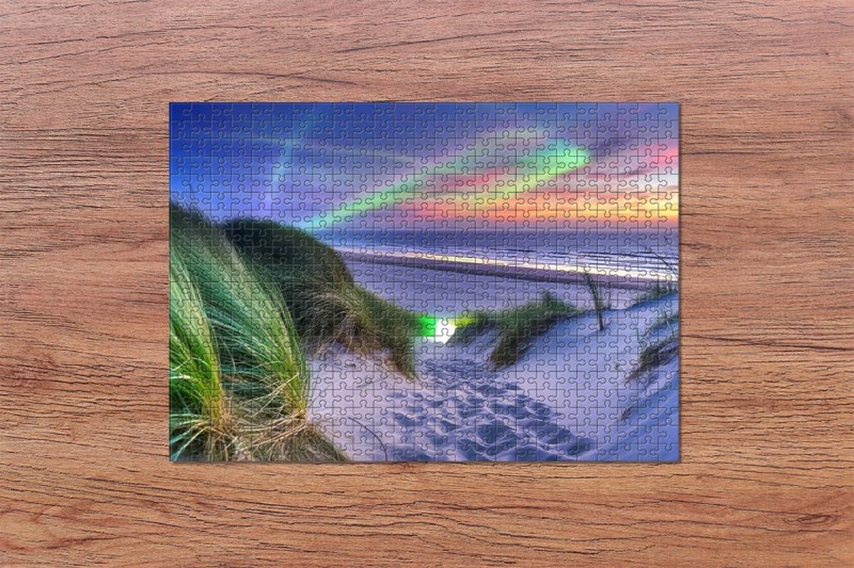 Souvenirs from the sea puzzel strand zee zonsondergang 500 puzzelstukjes legpuzzel Puzzel met doos fotocadeau fotopuzzel