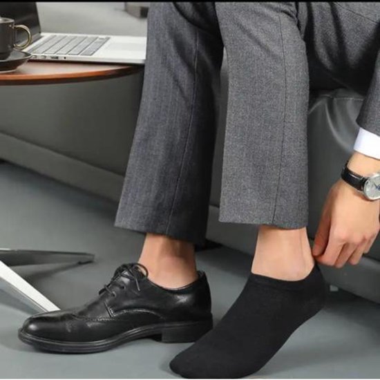 10 paires de chaussettes baskets Donex - 95% coton - Couture plate - Zwart 43-45