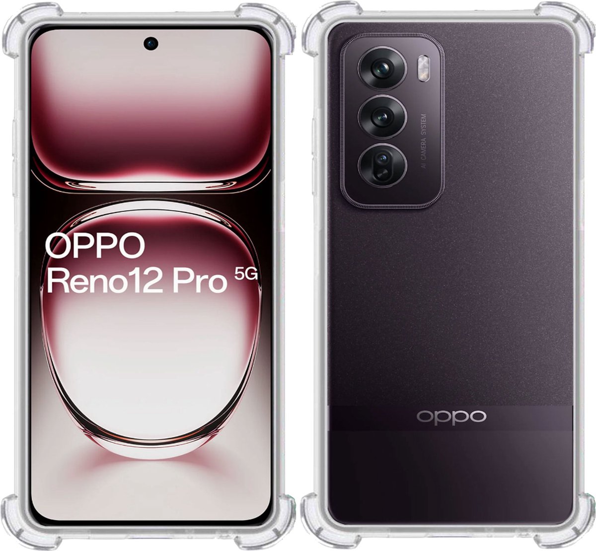 Hoesje geschikt voor OPPO Reno 12 – Extreme Shock Case – Case Transparant