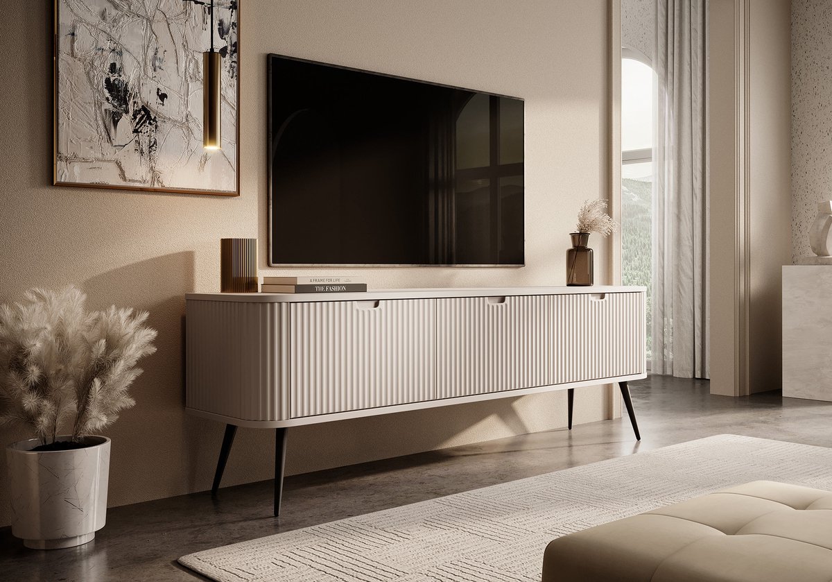 MEUBELLA TV-Meubel Zakari - Beige - 168 cm