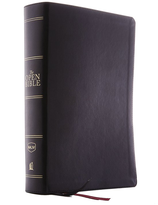 The NKJV, Open Bible, Leathersoft, Black, Red Letter Edition, Comfort Print