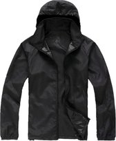 Regenjas - Windstopper Windjack - Jas Opvouwbaar - Waterafstotend - Outdoor - Beschermend Jas - Zwart - Maat L - LOUZIR