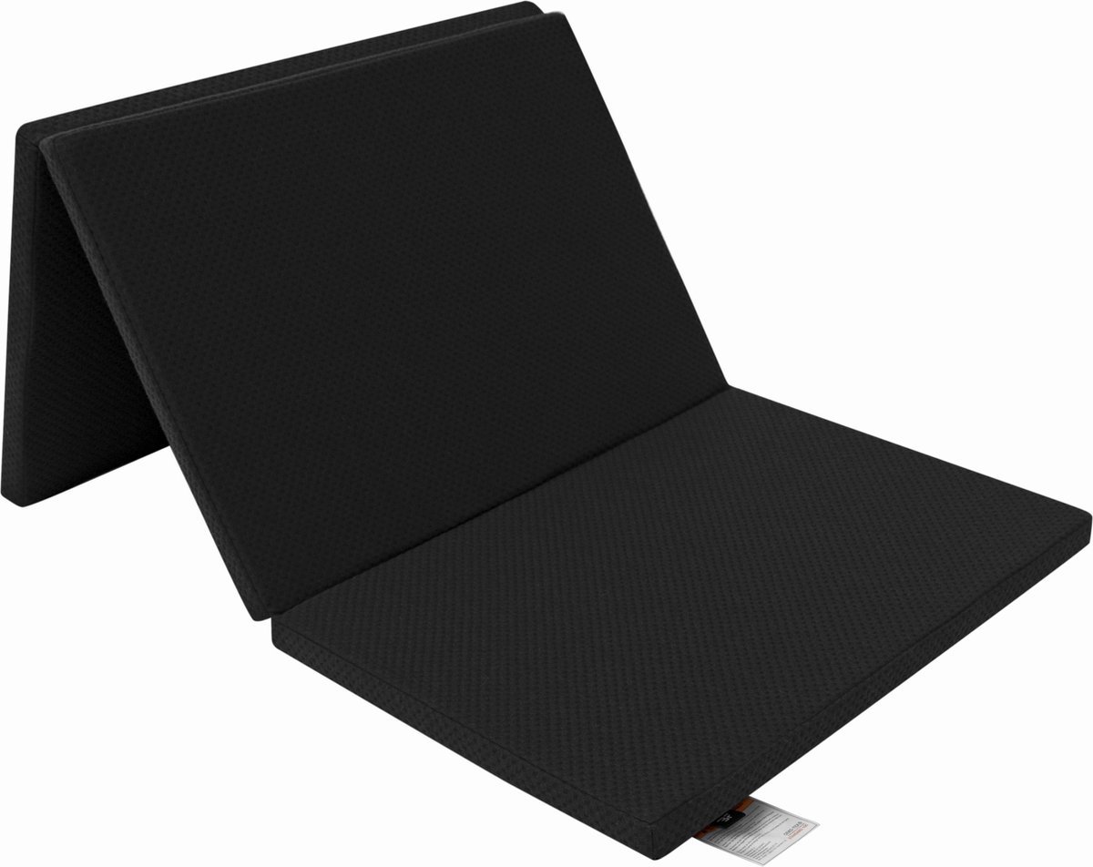 Cabino Campingbedje / Reisbedje Opvouwbaar set Inclusief Transporttas en Matras – 120 x 60 cm - Zwart thumbnail 4